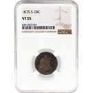 1875 S 20C Seated Liberty Twenty Cent Piece Silver NGC VF35 Circulated Coin