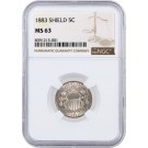 1883 5C Shield Nickel NGC MS63 Brilliant Uncirculated Coin