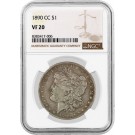 1890 CC Carson City $1 Morgan Silver Dollar NGC VF20 Very Fine Key Date Coin