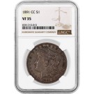 1891 CC $1 Morgan Silver Dollar NGC VF35 Very Fine Circulated Key Date Coin