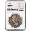 1928 $1 Silver Peace Dollar NGC AU Details Cleaned Key Date Coin