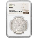 1897 O $1 Morgan Silver Dollar NGC AU55 About Uncirculated Key Date Coin #014
