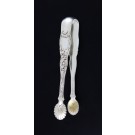 Tiffany & Co Chrysanthemum Sterling Silver Small Shell Scallop Sugar Tongs 4 1/8