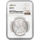 1885 S $1 Morgan Silver Dollar NGC AU55 About Uncirculated Key Date Coin