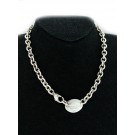 Return To Tiffany & Co 925 Sterling Silver 22mm Oval Tag Choker Necklace 15.5"