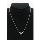 Vintage Tiffany & Co 925 Sterling Silver Bow Ribbon Pendant Chain Necklace 16"