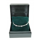 Roberto Coin 18k White Gold Diamond Spiga Station Bangle Bracelet Size 6.5"