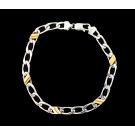 Tiffany & Co Italy 18k Gold Sterling Silver Curb Link Cuban Chain Bracelet 8"