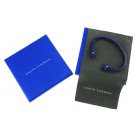David Yurman Renaissance Blue Aluminum 5mm Cable Cuff Dome Bracelet Size 6.25"