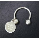 Tiffany & Co Sterling Silver The Best Is Yet To Be Round Tag Horseshoe Key Ring