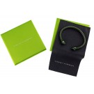 David Yurman Renaissance Green Aluminum 5mm Cable Cuff Dome Bracelet Size 6.5"
