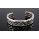 Vintage Randy Hoskie Navajo Native American Sterling Silver Cuff Bracelet 139.2g
