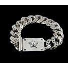 King Baby Studio K42-5259-8 925 Sterling Silver Star Link Cuban Bracelet Size 8"