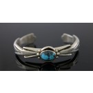 Vintage Betty Rose Billie BRB Navajo 925 Sterling Silver Turquoise Cuff Bracelet