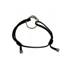 Vintage John Hardy Naga 925 Sterling Silver Dragon Black Cord Bracelet