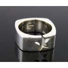 Vintage Versani Sterling Silver 10.5mm Cut Out Stencil Star Band Ring Size 11.75