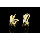 Vintage Tiffany & Co Paloma Picasso 18k Yellow Gold Diamond Crossover Earrings