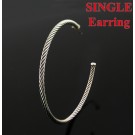 David Yurman Cable Collection 14k Gold Sterling Silver 2.5" SINGLE Hoop Earring