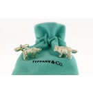 Pair Tiffany & Co Sterling Silver Wall Street Stock Market Bull Bear Cufflinks