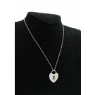 Vintage Tiffany & Co Sterling Silver Key Hole Heart Padlock Pendant Necklace 16"