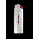 Old Pawn Navajo Native American Sterling Silver Coral Turquoise BIC Lighter Case