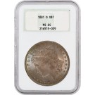 1881 O $1 Morgan Silver Dollar NGC MS64 Generation 4.0 Old Fatty Holder Toned