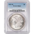 1921 D $1 Morgan Silver Dollar PCGS MS63 Brilliant Uncirculated Key Date Coin