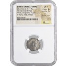 d. 44 BC Roman Imperatorial Julius Caesar AR Denarius NGC Ancients Choice Fine