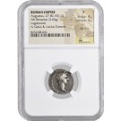 27 BC - AD 14 Roman Empire Augustus AR Denarius Silver NGC Ancients Fine 4/5 3/5