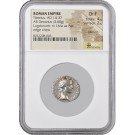 AD 14-37 Roman Empire Tiberius AR Denarius Silver NGC Ancients Ch Fine 4/5 2/5