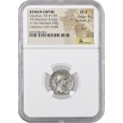 AD 41-54 Roman Empire Claudius AR Denarius Silver NGC Ancients Ch Fine 4/5 2/5