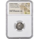 AD 69-79 Roman Empire Vespasian AR Denarius Silver NGC Ancients Ch Fine 4/5 3/5