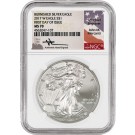 2017 W $1 1 oz Burnished Silver American Eagle NGC MS70 FDOI John Mercanti Signed Label