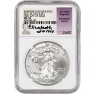 2017 W $1 1 oz Burnished Silver American Eagle NGC MS70 FDOI Elizabeth Jones Signed Label