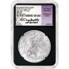 2018 W $1 1oz Burnished Silver American Eagle NGC MS70 Elizabeth Jones Black Retro