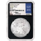 2018 W $1 1oz Burnished Silver American Eagle NGC MS70 John Mercanti Black Retro