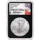 2022 W $1 1oz Burnished Silver American Eagle NGC MS70 Michael Gaudioso Black Retro