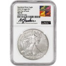 2023 W $1 1oz Burnished Silver American Eagle NGC MS70 Michael Gaudioso Signed Label
