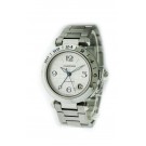 Cartier Pasha 2377 35mm Stainless Steel Blue White Enamel Bezel Automatic Watch
