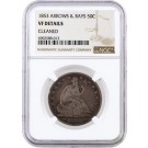 1853 Arrows & Rays 50C Seated Liberty Half Dollar NGC VF Details Cleaned #013