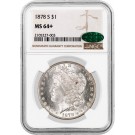 1878 S $1 Morgan Silver Dollar NGC MS64+ CAC Brilliant Uncirculated Coin