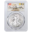 2023 W $1 1 oz Burnished Silver American Eagle PCGS SP70 Emily Damstra Signed Label