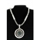 Old Pawn Navajo Native American Sterling Silver Bench Bead Reversible Necklace