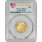 2022 $10 1/4 oz Gold American Eagle PCGS MS70 First Strike Flag Label Coin