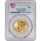 2022 $25 1/2 oz Gold American Eagle PCGS MS70 First Strike Flag Label Coin