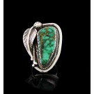 David Tune Native American Navajo Sterling Silver Morenci Turquoise Ring 6.75