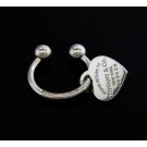 2001 Please Return To Tiffany & Co Sterling Silver Heart Tag Horseshoe Key Ring 