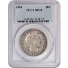 1904 50C Barber Half Dollar Silver PCGS XF40 Extremely Fine Coin