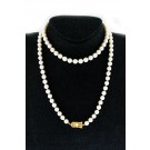 Vintage Mikimoto 18k Yellow Gold 6.5mm - 7mm Cultured Pearl Strand Necklace 31"