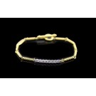 Lagos Signature Caviar 18k Yellow Gold .28tcw Superfine Diamond Toggle Bracelet 